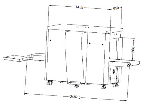 LD-6550D通道式X光安檢機尺寸